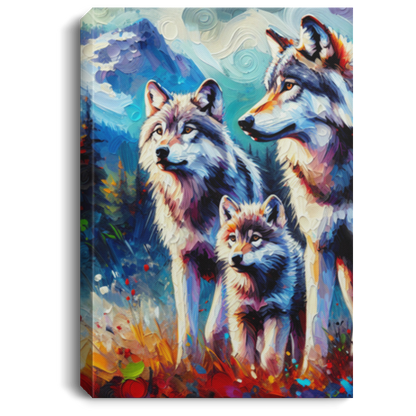 Gray Wolf Family - Canvas Art Prints