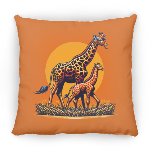 Giraffes with Sun Graphic - Pillows