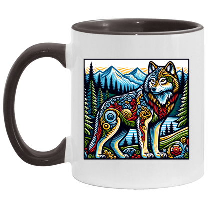 Folk Art Wolf - Mugs