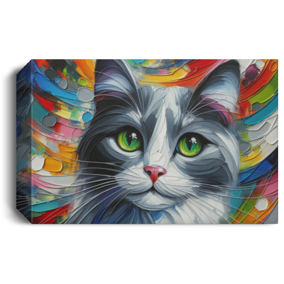 Grey and White Cat - Canvas Art Prints