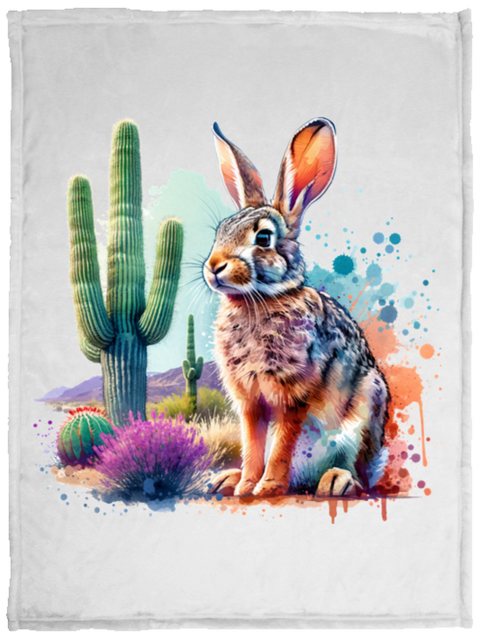 Jackrabbit with Saguaro Fleece Blankets