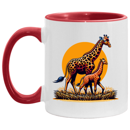 Giraffes with Sun Graphic - Mugs