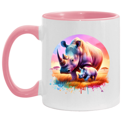 Rhino Mom and Baby Mugs