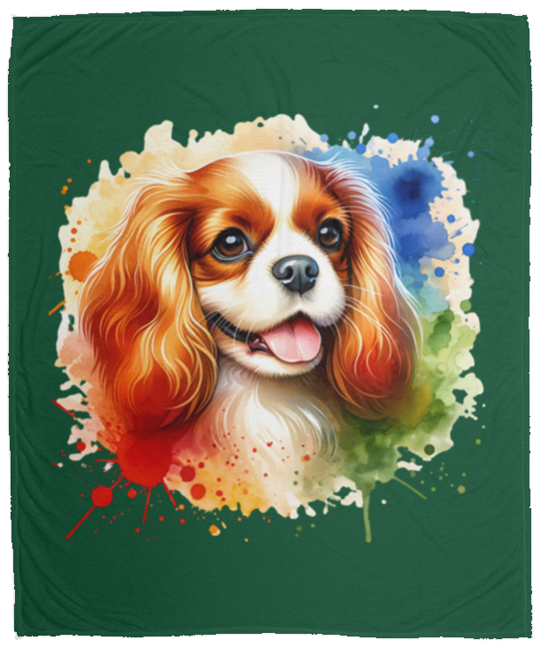 Blenheim Cavalier King Charles Spaniel Fleece Blankets
