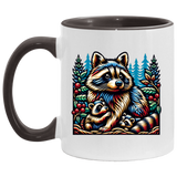 Woodcut Raccoon and Kits Mugs
