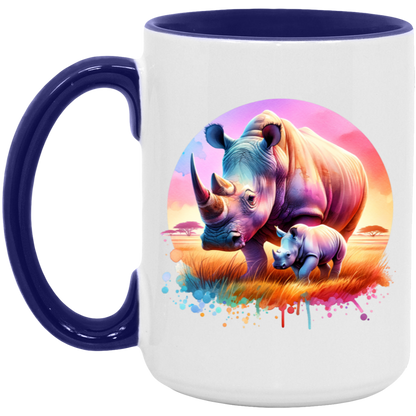 Rhino Mom and Baby Mugs