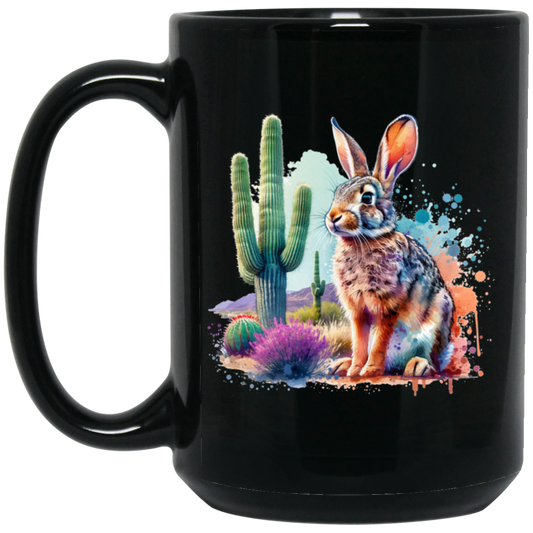 Jackrabbit with Saguaro - Mugs