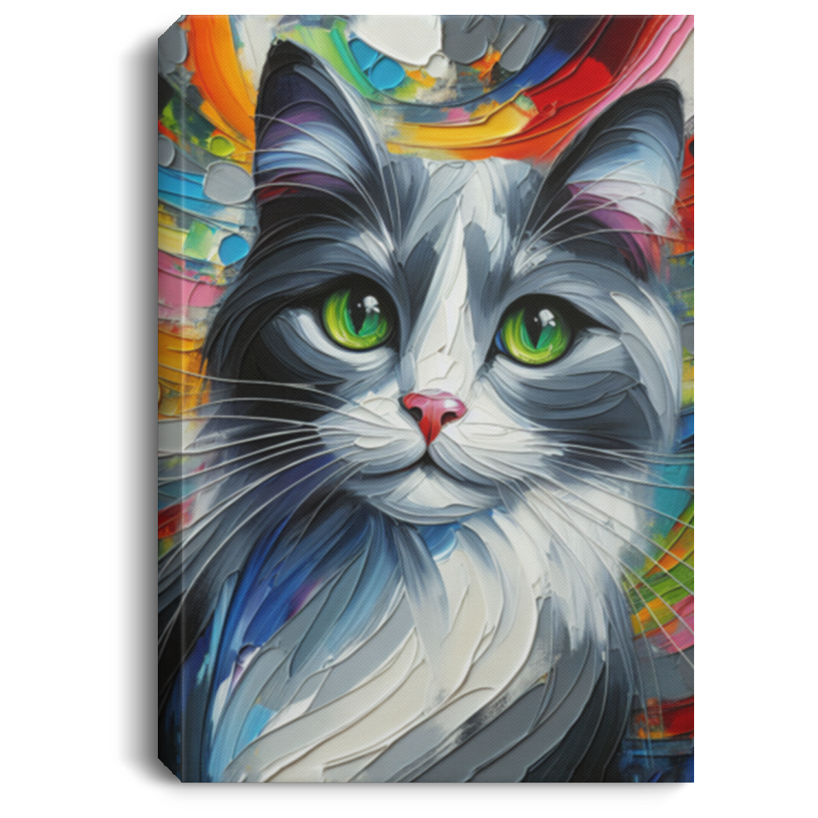 Grey and White Cat - Canvas Art Prints