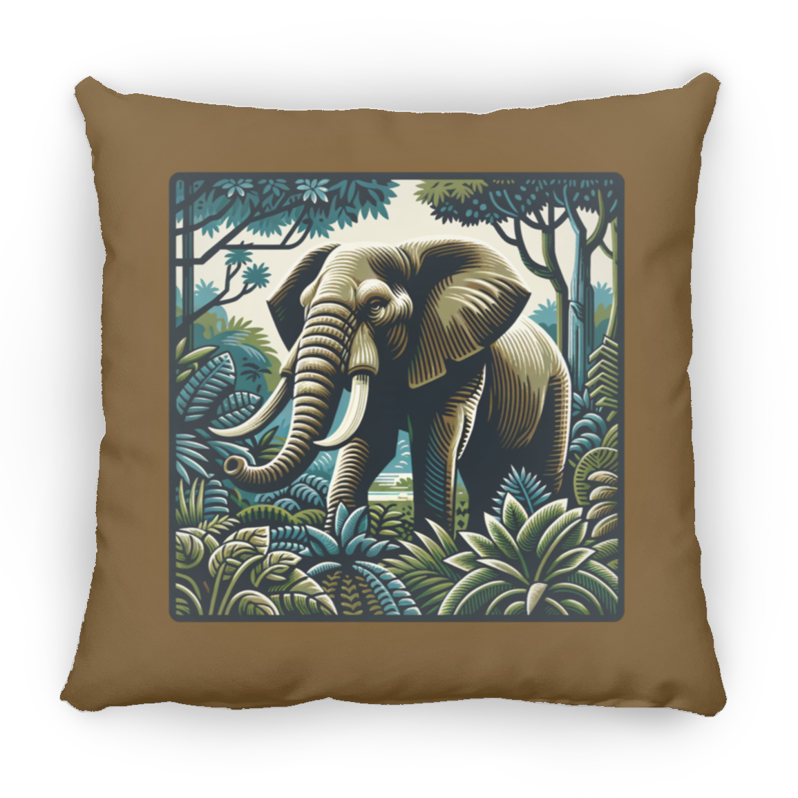 Block Print Elephant - Throw Pillows