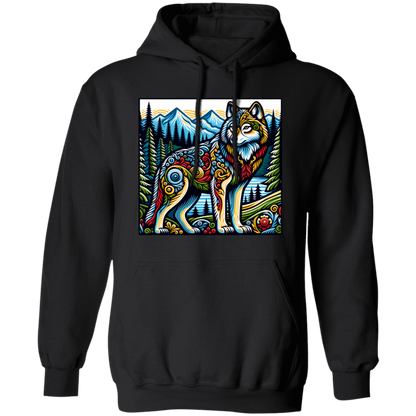 Folk Art Wolf - T-shirts, Hoodies and Sweatshirts