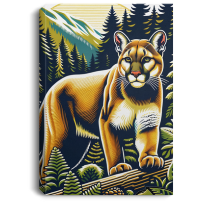 Cougar Vintage Style - Canvas Art Prints