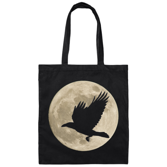 Raven Moon Canvas Tote Bag