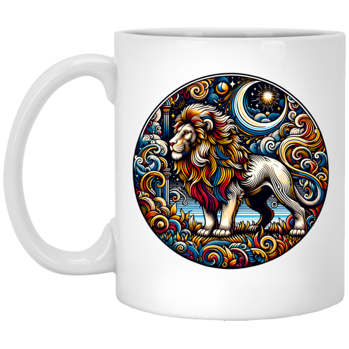 Lion Block Print - Mugs