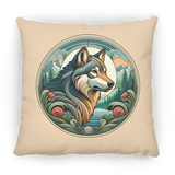 Wolf, Art Nouveau Style Pillows