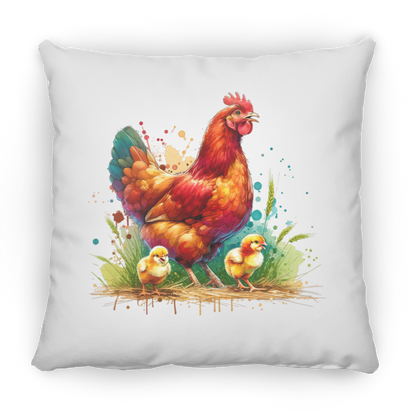 Rhode Island Red Hen with Chicks - Pillows