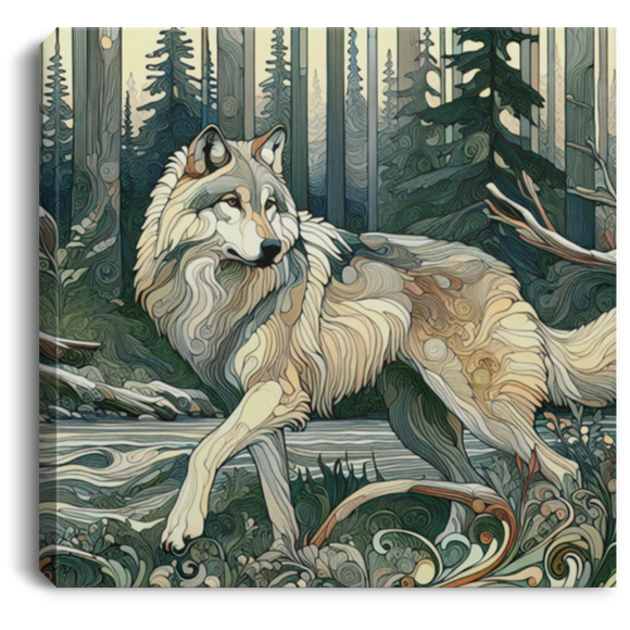 Doodle Wolf Canvas Art Prints