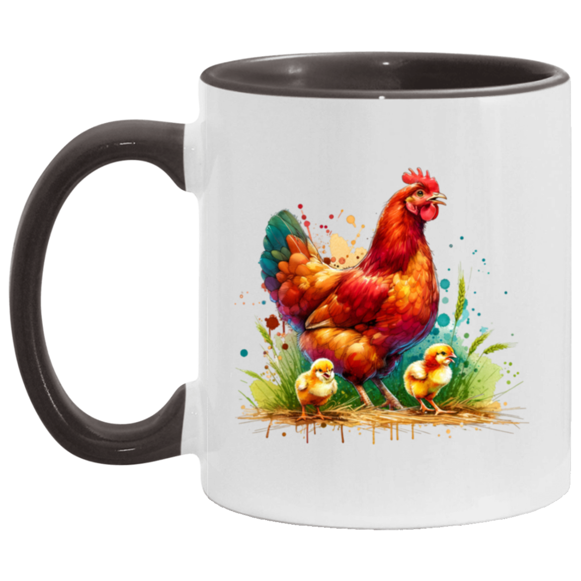 Rhode Island Red Hen with Chicks - Mugs