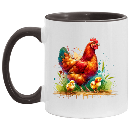 Rhode Island Red Hen with Chicks - Mugs