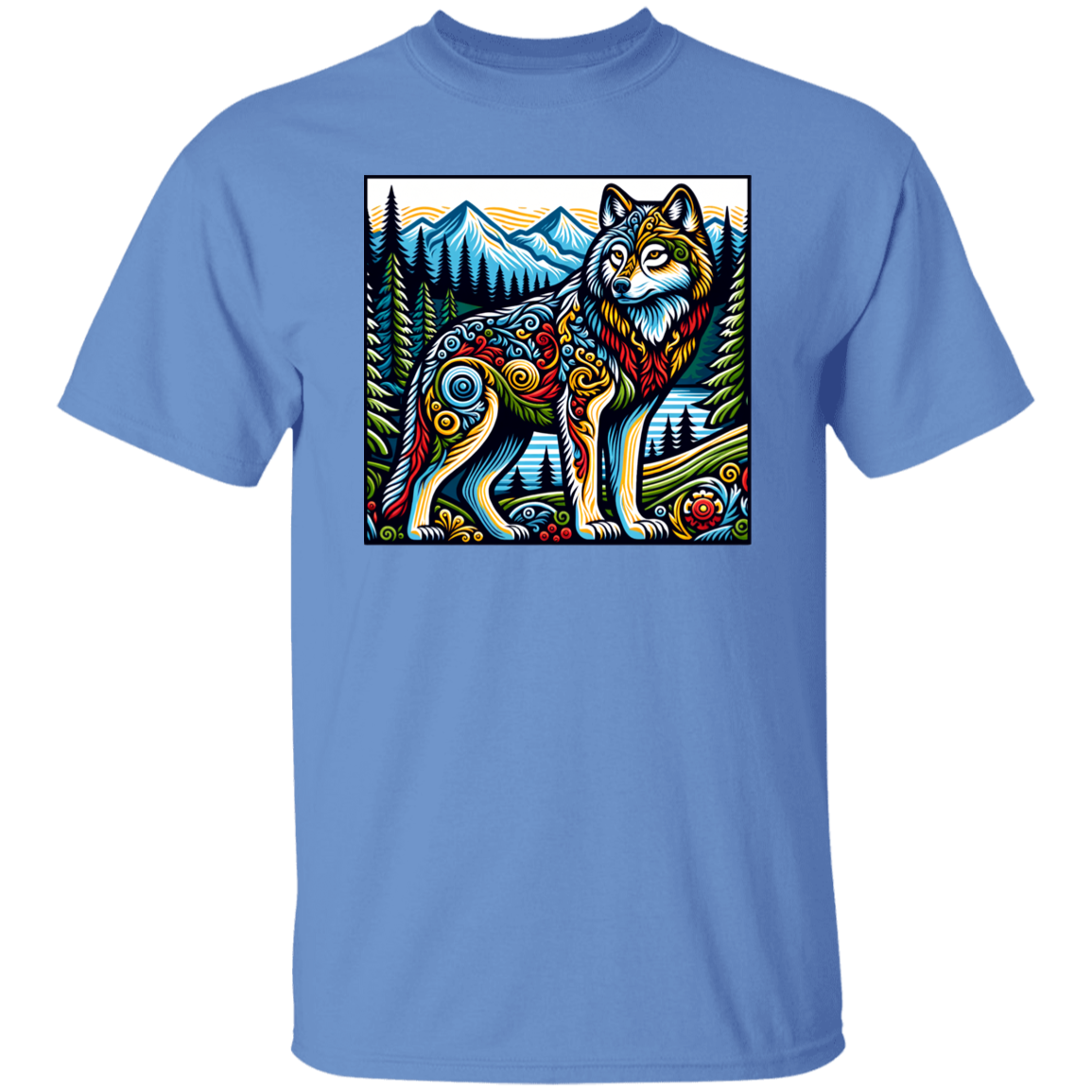 Folk Art Wolf - T-shirts, Hoodies and Sweatshirts