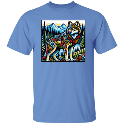 Folk Art Wolf - T-shirts, Hoodies and Sweatshirts