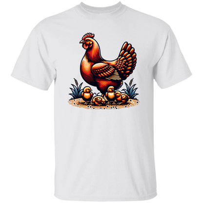 Rhode Island Red with Chicks Block Print - T-shirts, Hoodies and Sweatshirts