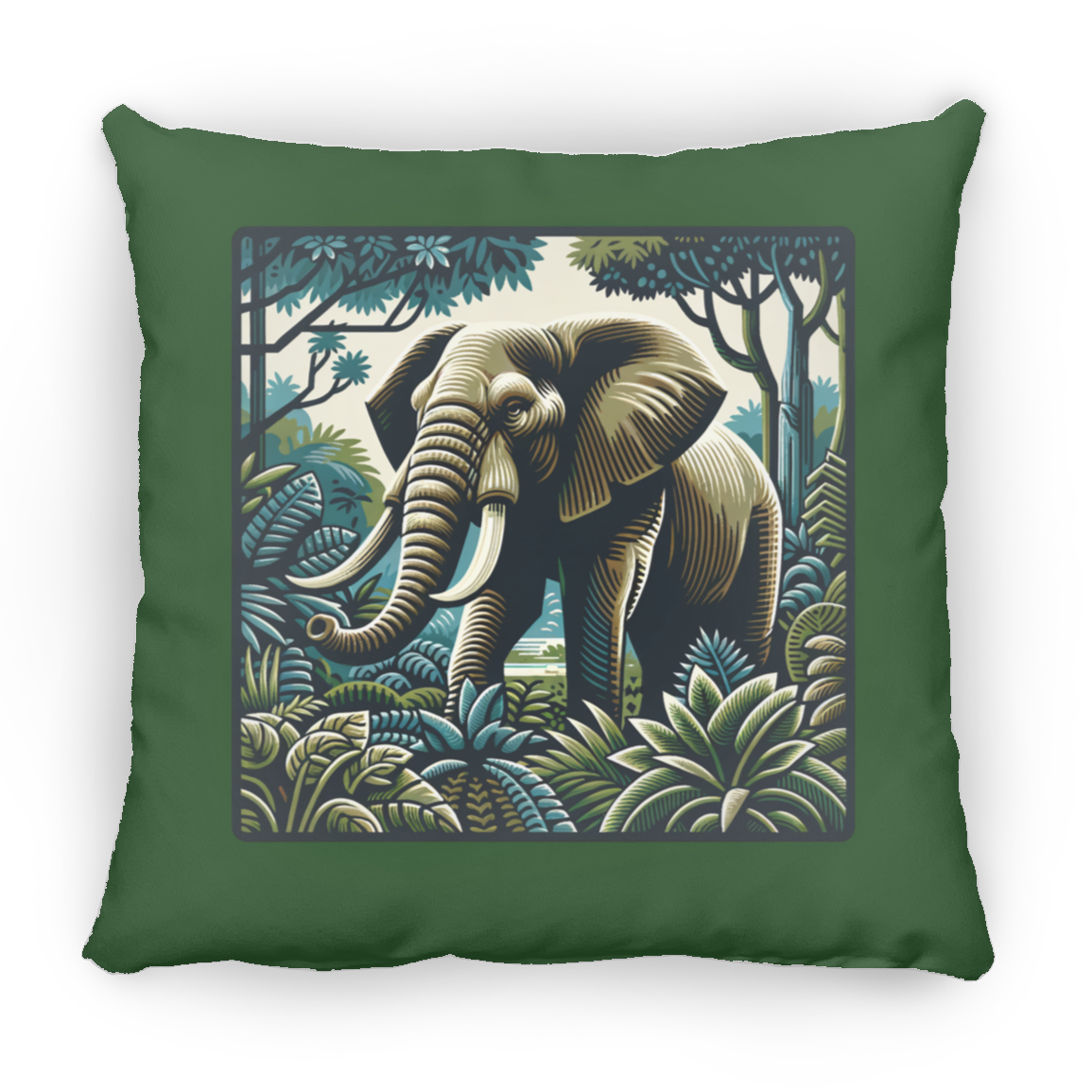 Block Print Elephant - Throw Pillows