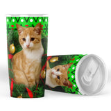 Orange Tabby Cat Christmas Travel Mug