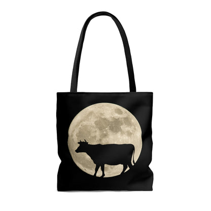 Cow Moon - Tote Bag, Gift for Cow Lover or Collector, Full Moon