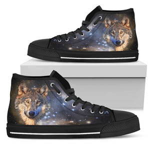 Galaxy Wolf High Top Shoes