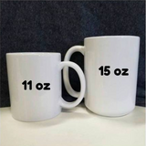 LOVE Cat 11 and 15 oz White Mugs