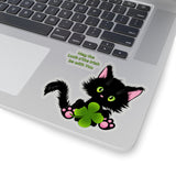 Lucky the Black Cat with Shamrock - Kiss-Cut Stickers