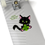 Lucky the Black Cat with Shamrock - Kiss-Cut Stickers