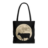 Cow Moon Tote Bag, Gift for Cow Lover or Collector, Full Moon