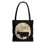 Cow Moon Tote Bag, Gift for Cow Lover or Collector, Full Moon