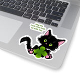 Lucky the Black Cat with Shamrock - Kiss-Cut Stickers