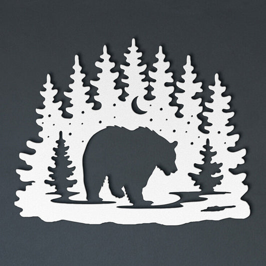 Bear in Moonlight - Metal Wall Art