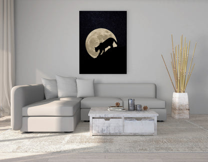 Cougar Moon - Canvas .75in Frame