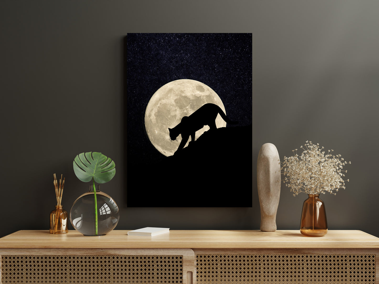 Cougar Moon - Canvas .75in Frame