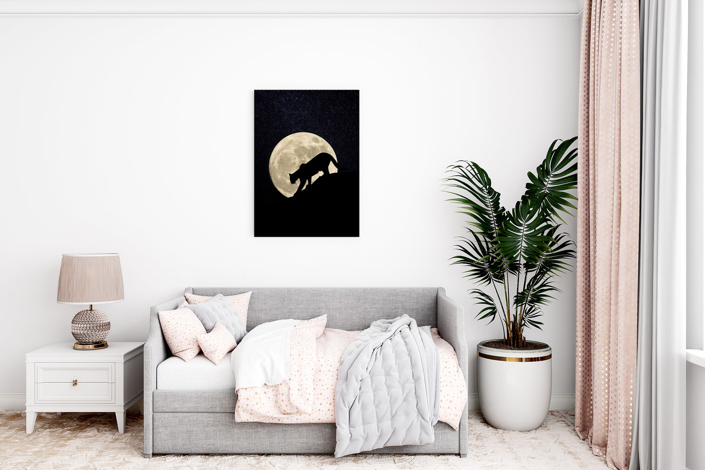 Cougar Moon - Canvas .75in Frame