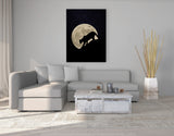 Cougar Moon Portrait Canvas .75in Frame