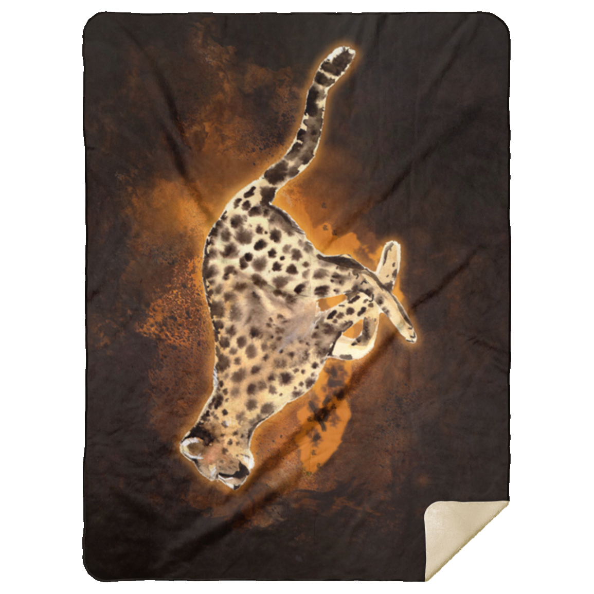 Running Cheetah Premium Mink Sherpa Blankets