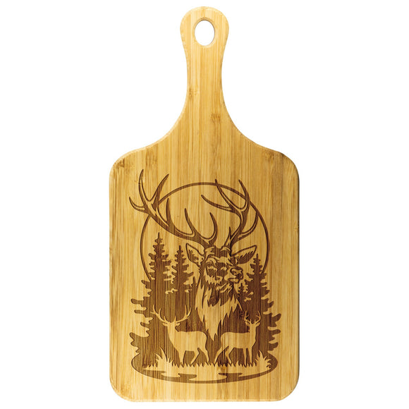 Deer with Full Moon - Handled Cutting Board
