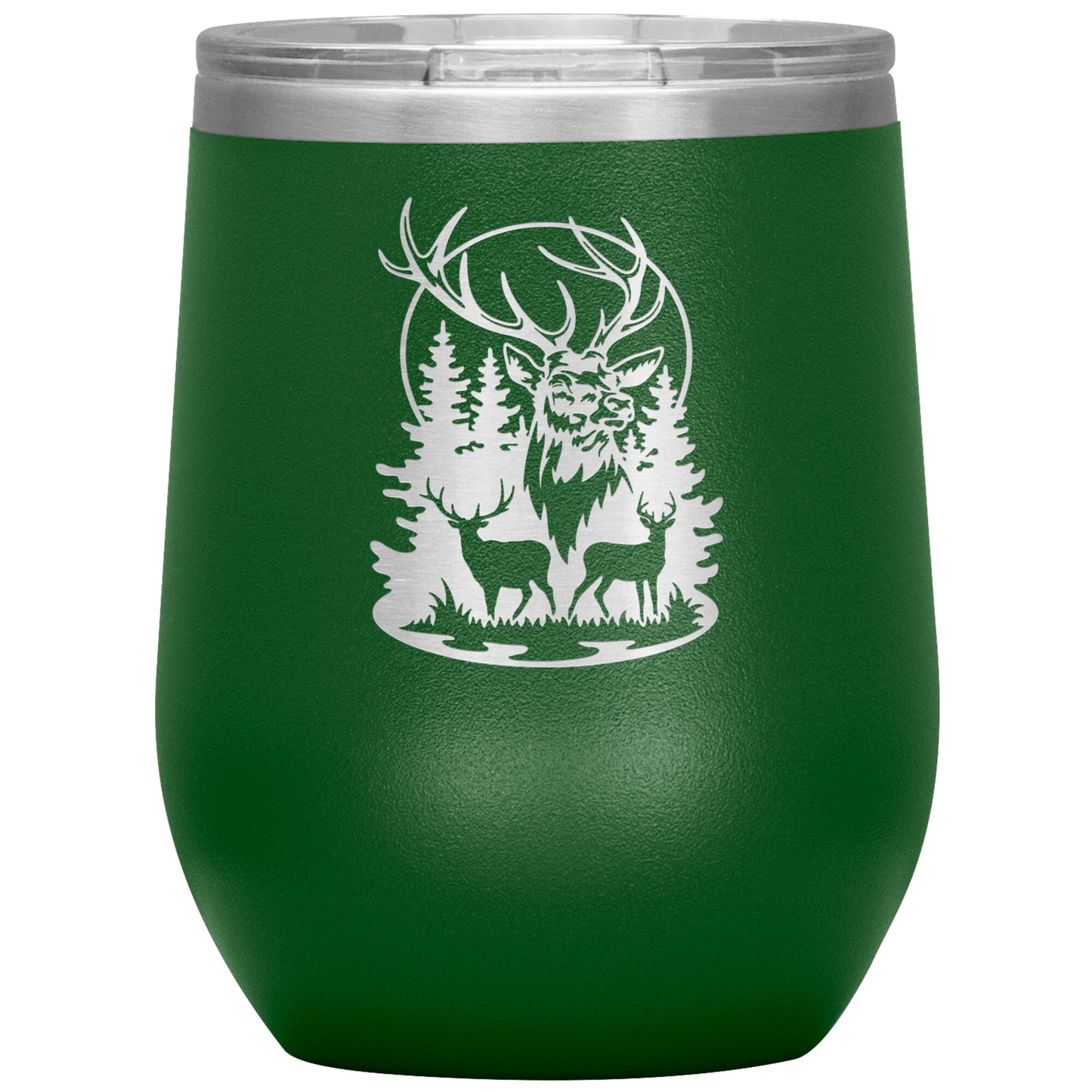 Deer with Full Moon - Wine Tumbler