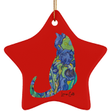 Iris Cat Ceramic Ornaments in 4 Shapes