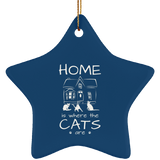 Home is Where the Cats Are Ceramic Ornaments in 4 Shapes