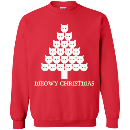 Meowy White Christmas Crewneck Pullover Sweatshirt