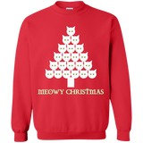 Meowy White Christmas Crewneck Pullover Sweatshirt
