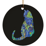Iris Cat Ceramic Ornaments in 4 Shapes