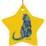 Iris Cat Ceramic Ornaments in 4 Shapes