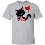 Lucky the Black Cat with Valentine T-Shirt